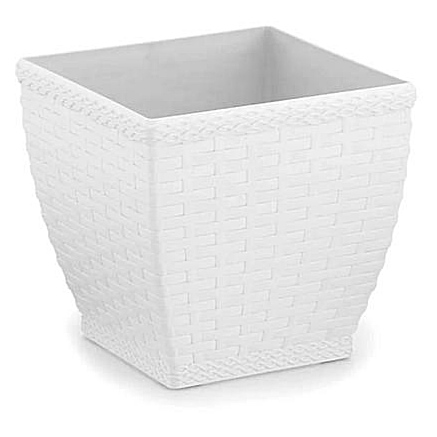 Vaso cachepo rattan peq branco 