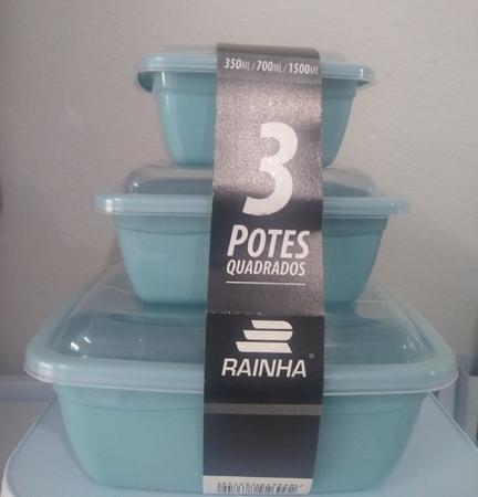 Kit 3 containers retangulares 