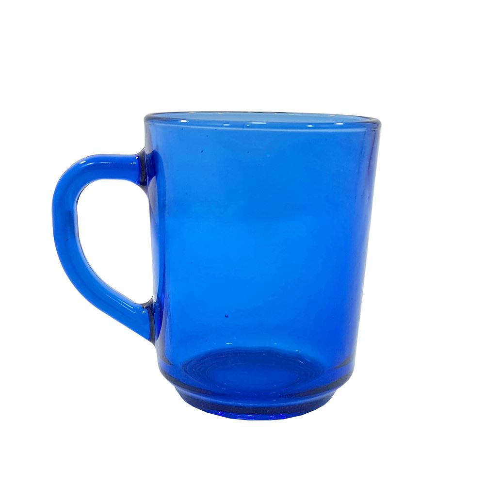 CANECA VIDRO LISA AZUL 240ML