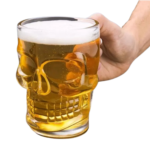 Caneca Chopp e Cerveja Caveira Rock Lyor 365ml Transparente