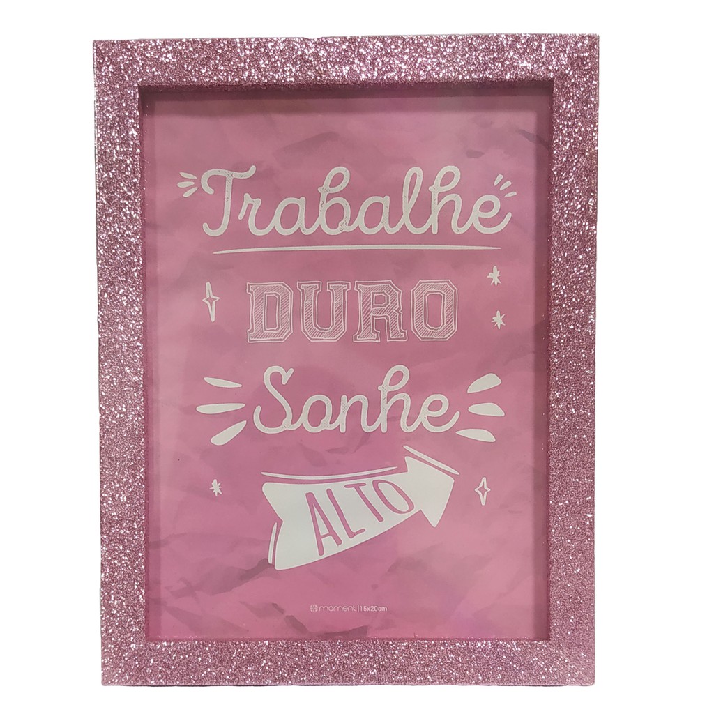 Porta retrato rosa glitter 