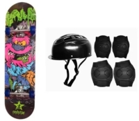 Skate + kit proteção 